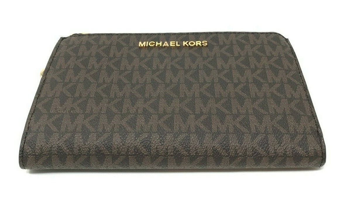 Michael Kors MK Jet Set Travel Double Zip Phone Wristlet Wallet