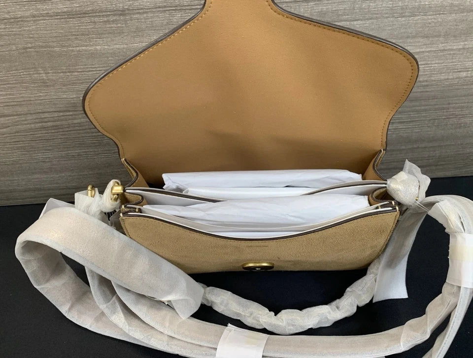 Coach Chain Tabby Shoulder Bag (B4/Sand) – Suede & Refined Calf Leather