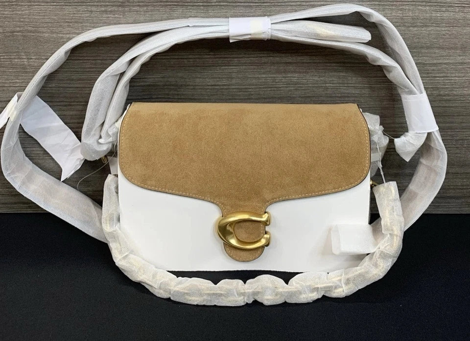 Coach Chain Tabby Shoulder Bag (B4/Sand) – Suede & Refined Calf Leather