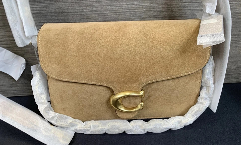 Coach Chain Tabby Shoulder Bag (B4/Sand) – Suede & Refined Calf Leather