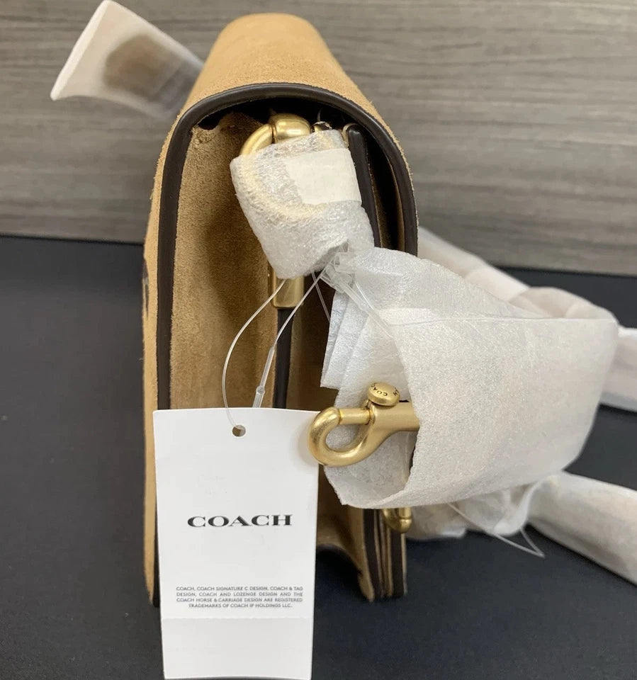 Coach Chain Tabby Shoulder Bag (B4/Sand) – Suede & Refined Calf Leather